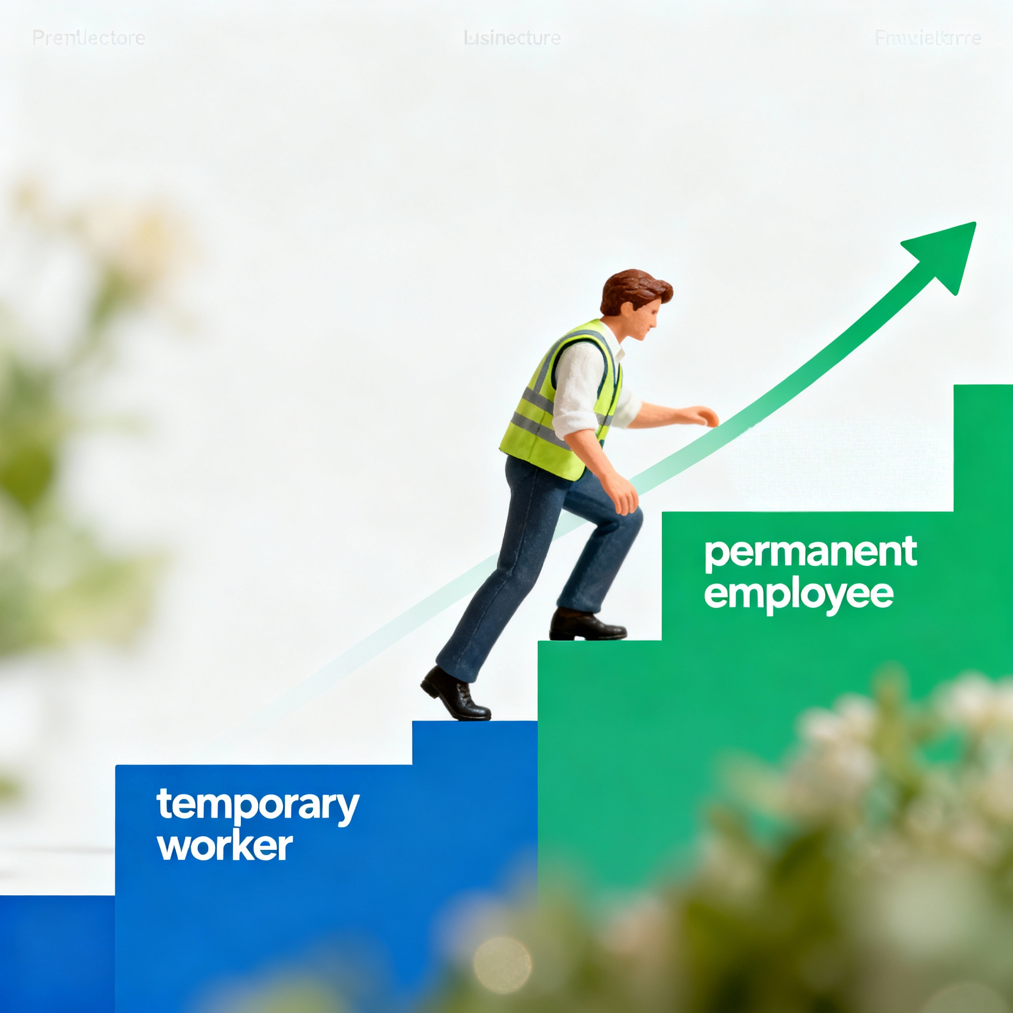 Infographic showing temp-to-perm conversion rate